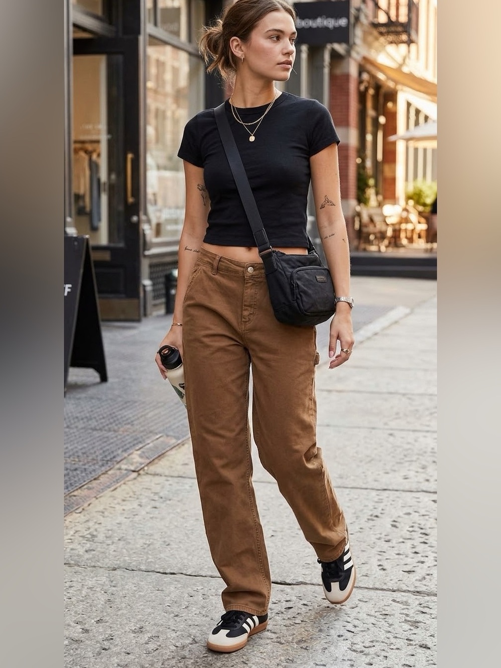 Carhartt WIP Pierce Women's Straight Corduroy Pants - Hamilton Brown, size 27